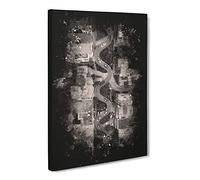 Above Lombard Street In San Francisco Paint Splash Canvas Print | Gallery Wrapped 30mm Frame Wall Art | 20x14 inches | Ready to Hang | Modern Cityscape Picture | Living Room Bedroom Lounge Office