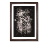 Above Lombard Street in San Francisco Paint Splash Framed Print | A2 Walnut Framed Wall Art | Ready to Hang | Modern Cityscape Picture | Living Room Bedroom Lounge Office