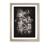 Above Lombard Street In San Francisco Paint Splash Modern Framed Print | A2 Oak Framed Wall Art | Ready to Hang | Modern Cityscape Picture | Living Room Bedroom Lounge Office