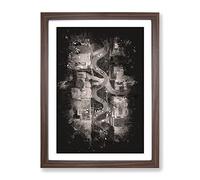 Above Lombard Street In San Francisco Paint Splash Modern Framed Print | A2 Walnut Framed Wall Art | Ready to Hang | Modern Cityscape Picture | Living Room Bedroom Lounge Office