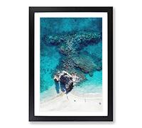 Above Monterosso Al Mare in Cinque Terre Italy Painting Framed Print | A2 Black Framed Wall Art | Ready to Hang | Modern Historical Picture | Living Room Bedroom Lounge Office