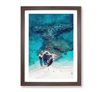 Above Monterosso Al Mare In Cinque Terre Italy Painting Modern Framed Print | A2 Walnut Framed Wall Art | Ready to Hang | Modern Historical Picture | Living Room Bedroom Lounge Office