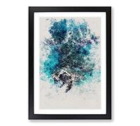 Above Monterosso Al Mare in Cinque Terre Italy Watercolour Framed Print | A2 Black Framed Wall Art | Ready to Hang | Modern Historical Picture | Living Room Bedroom Lounge Office
