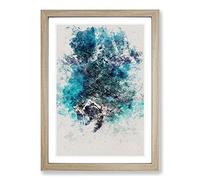 Above Monterosso Al Mare in Cinque Terre Italy Watercolour Framed Print | A2 Oak Framed Wall Art | Ready to Hang | Modern Historical Picture | Living Room Bedroom Lounge Office