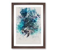 Above Monterosso Al Mare in Cinque Terre Italy Watercolour Framed Print | A2 Walnut Framed Wall Art | Ready to Hang | Modern Historical Picture | Living Room Bedroom Lounge Office