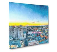 Above New Orleans in Louisiana Canvas Print | Gallery Wrapped 30mm Frame Wall Art | 20x20 inches | Ready to Hang | Abstract Picture | Living Room Bedroom Lounge Office