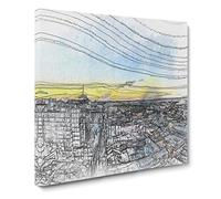 Above New Orleans in Louisiana Canvas Print | Gallery Wrapped 30mm Frame Wall Art | 20x20 inches | Ready to Hang | Abstract Picture | Living Room Bedroom Lounge Office