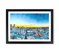 Above New Orleans in Louisiana Painting Framed Print | A2 Black Framed Wall Art | Ready to Hang | Modern Historical Picture | Living Room Bedroom Lounge Office