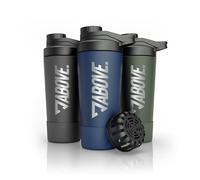 ABOVE. Protein Shaker Stainless Steel 750ml, Double-Wall Insulated, Blue | Shaker Cup Keeps Drinks Hot/Cold 12H, with Sieve & Scale, BPA-Free, Dishwasher Safe 45°C, 100% Leakproof, Gym