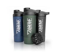 ABOVE. Protein Shaker Stainless Steel 750ml, Double-Wall Insulated, Olive | Shaker Cup Keeps Drinks Hot/Cold 12H, with Sieve & Scale, BPA-Free, Dishwasher Safe 45°C, 100% Leakproof, Gym