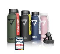 ABOVE. Stainless Steel Water Bottle 1L - Vacuum Insulated Flask - BPA-Free & Leak-Proof - Keeps Drinks Hot 12H & Cold 24H - 2 Lids Included for Sports & Outdoor - with Premium Gift Box (Olive)
