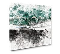 Above the Black Sand Beach in Iceland Watercolour Canvas Print | Gallery Wrapped 30mm Frame Wall Art | 20x20 inches | Ready to Hang | Modern Seascape Picture | Living Room Bedroom Lounge Office