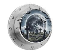 Above The Cemetery Visual Timer with Loud Alarm 60-Minute Kitchen Timers Exquisite Stainless Steel Body - Mechanical Desk Timer Countdown Clock for Cooking Chef Clock