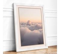 Above the Clouds Minimalist Framed Wall Art Print A1 (84.1×59.4cm) White, Wall Decor for Living Room, Bedroom, Office & Home, Ready to Hang, Art Gift