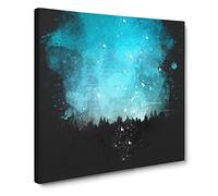 Above the Forest Paint Splash Canvas Print | Gallery Wrapped 30mm Frame Wall Art | 20x20 inches | Ready to Hang | Modern Landscape Picture | Living Room Bedroom Lounge Office