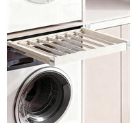 Above Washing Machine Drying Rack,Pull Out Clothes Hanger Rail for Closet,Aluminium Alloy,Hidden Drawer Design,for Drying Storing Pants(Size:W: 66-71cm(25.98-27.95 in),Color:D: 46cm(18.11 in))
