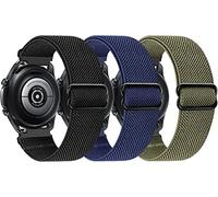ABOVEACC 3 Packs 22 mm Strap for Samsung Galaxy Watch 3 45 mm/Galaxy Watch 46 mm/Huawei Watch GT 2 46 mm/Gear S3 Classic Adjustable Elastic Nylon Braided Sports Bracelet for Men Women 22 mm