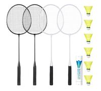AboveGenius Badminton Rackets Set for Outdoor Backyard Games, Including 4/6 Rackets, 6 Nylon Badminton Shuttlecocks, Lightweight Badminton Racquets for Beginners (4 Rackets 6 Birdies)