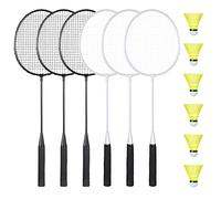 AboveGenius Badminton Rackets Set of 6 for Outdoor Backyard Games, Including 6 Rackets, 6 Nylon Badminton Shuttlecocks, Lightweight Badminton Racquets for Beginners