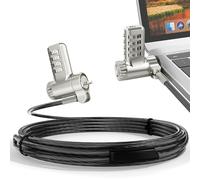 AboveTEK 3-in-1 Universal Laptop Cable Lock - Professional Laptop Security Combination Lock Compatible with K-Slot, Nano & Wedge Slot - Resettable 4-Digit Steel Locking Cable with 360° Rotating Head