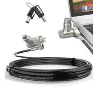 AboveTEK 3-in-1 Universal Laptop Cable Lock, Professional Laptop Security Lock with 2 Keys, Cut-Resistant Steel Locking Cable with 360° Rotating Head, Compatible with K-Slot, Nano & Wedge Slot