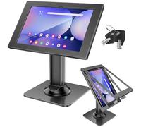 AboveTEK Anti-Theft iPad Kiosk Stand - POS iPads Security Mount with 360° Swivel & 75° Tilt, Heavy Duty Tablet Kiosk Desk Holder for Retail & Business (Black, 14.6" Galaxy Tab)