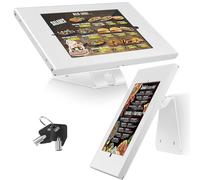 AboveTEK Anti-Theft Tablet Stand - iPad Locking & Security Stand, Countertop & Wall Mount POS Stand, 360° Swivel Kiosk Stands for iPads/Air/Pro - Ideal for Retail Business (White)