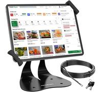 AboveTEK Anti-Theft Tablet Stand, Universal Security POS Tablet Holder, Diagonally-Oriented iPad Lock Mount for 7-13 inch iPad, Galaxy with Security Cord and Key, 360° Swivel for Business and Retail