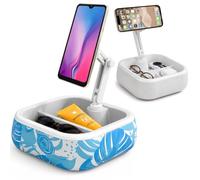 AboveTEK Floating Phone Holder for Pool, Magnetic Phone Stand with Storage Tray, 360° Adjustable Hands-Free Phone Pillow for Bathtub & Bed, Fits Phones up to 12.9", Quick-Dry & Plush Velvet Covers