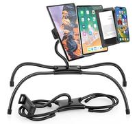 AboveTEK iPad Holder for Bed, Adjustable Tablet Bed Stand Mount, 360° Hands-Free Kindle Holder for Reading in Beds, Fits 4.7"-15.6" Tablets/Phones - Durable & Flexible