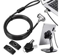 AboveTEK Laptop Lock, Tablet Lock Security Cable, 2 Keys Durable Steel Pad Locking Kit w/Adhesive Anchors, Anti Theft Hardware Protection for Phone Mobile Notebook Computer Monitor Laptop