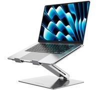 AboveTEK Laptop Stand, Adjustable Computer Riser for Desk, Compatible with Mac MacBook Pro Air Notebook, Up to 17 inches, Supports Up to 19.96 KG -Silver-Gift for Family/Friends/Women/Men