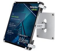 AboveTEK Tablet Wall Mount, Anti-Theft iPad Mount with Locking Enclosure for 9.7"-13" Screen, Heavy-Duty Aluminum Kiosk for Business POS Display, Adjustable 360° Swivel & Tilt VESA Mount-Sliver