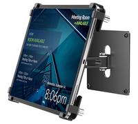 AboveTEK Tablet Wall Mount, Anti-Theft iPad Mount with Locking Enclosure for 9.7"-13" Screen, Heavy-Duty Aluminum Kiosk for Business POS Display, Adjustable 360° Swivel & Tilt VESA Mount-Black