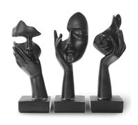 aboxoo 3 Pcs Thinker Statue, No Hear No See No Speak Resin Figurines