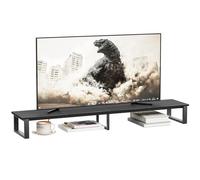 aboxoo 59" Large TV Riser Stand for 32-75 Inch TV, TV Shelf with Steel Legs | Black TV Riser Stand with Storage, Tabletop TV Riser for Home Living Room, Study Office, Fit TV, Monitor, Laptop