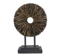 aboxoo Abstract Round Staute,Modern Decorative Home Decor,Office Desk Sculpture for Men,Creative Round Line Ornament for Bookshelf,Bedroom,Desktop,Dining Table(Copper)