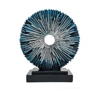 aboxoo Abstract Staute,Modern Decorative Home Decor,Office Desk Sculpture for Men,Creative Round Line Ornament for Bookshelf,Bedroom,Desktop,Dining Table(Blue Silver)