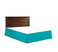 ABP Collection Bed Skirt - Soft Silky Microfiber Box Pleated Bed Skirt - Luxury Pleated Dust Ruffle, Hotel Quality Sleek Modern Bed Skirt, Easy Fit with 12 Inch Tailored Drop, Twin XL, Turquoise