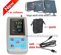 ABPM50 Ambulatory Blood Pressure Monitor 24H Recorder NIBP Holter 3 Cuffs,FDA CE
