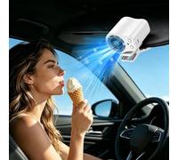 ABPWO Portable Ac for Car, Hands-Free Clip On Fan with 199 Speeds & Semi-Cooling Technology, USB Rechargeable Personal Fan for Cars, Work, Camping(White)