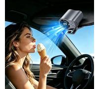 ABPWO Portable Ac for Car, Hands-Free Clip On Fan with 199 Speeds & Semi-Cooling Technology, USB Rechargeable Personal Fan for Cars, Work, Camping(Grey)
