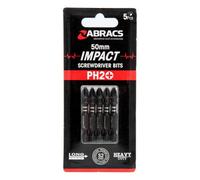 Abracs Expert Ph2 Impact Screwdriver Bit (Pack Of 5) Black (One Size)