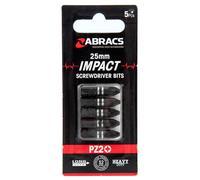 Abracs Ipz22505 Pz2 Impact Screwdriver Bits 25Mm (Pack Of 5)