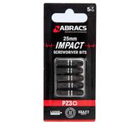 Abracs Ipz32505 Pz3 Impact Screwdriver Bits 25Mm (Pack Of 5)