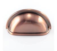 Abrafix Antique Brushed Copper Finish 76mm Hole Centres Kitchen Cup Handles Henrietta