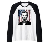 Abraham Abe Lincoln July 4th Holiday USA President Patriot Raglan Baseball Tee