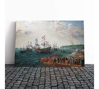 Abraham Adam Willaerts Embarkation Canvas Print | Gallery Wrapped 30mm Frame Wall Art | 30x20 inches | Ready to Hang | Modern Picture | Living Room Bedroom Lounge Office