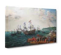 Abraham Adam Willaerts Embarkation Canvas Wall Art Print 20x14 Inch