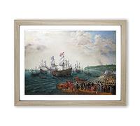 Abraham Adam Willaerts Embarkation Classic Painting Framed Print | A3 Oak Framed Wall Art | Ready to Hang | Classic Historical Picture | Living Room Bedroom Lounge Office